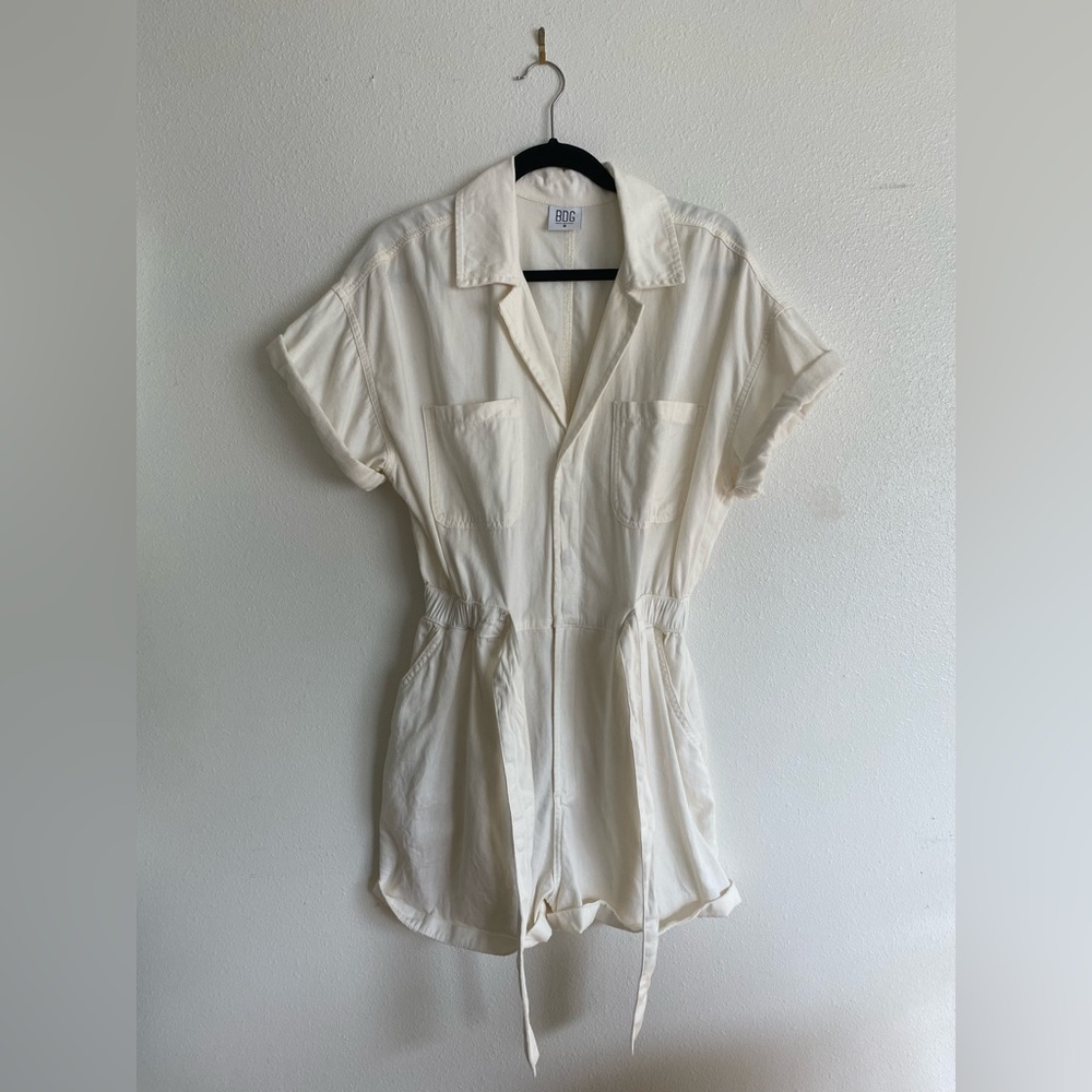 Urban Outfitters Off White Denim 100% Cotton Romper, Size: Medium - Picture 3 of 5